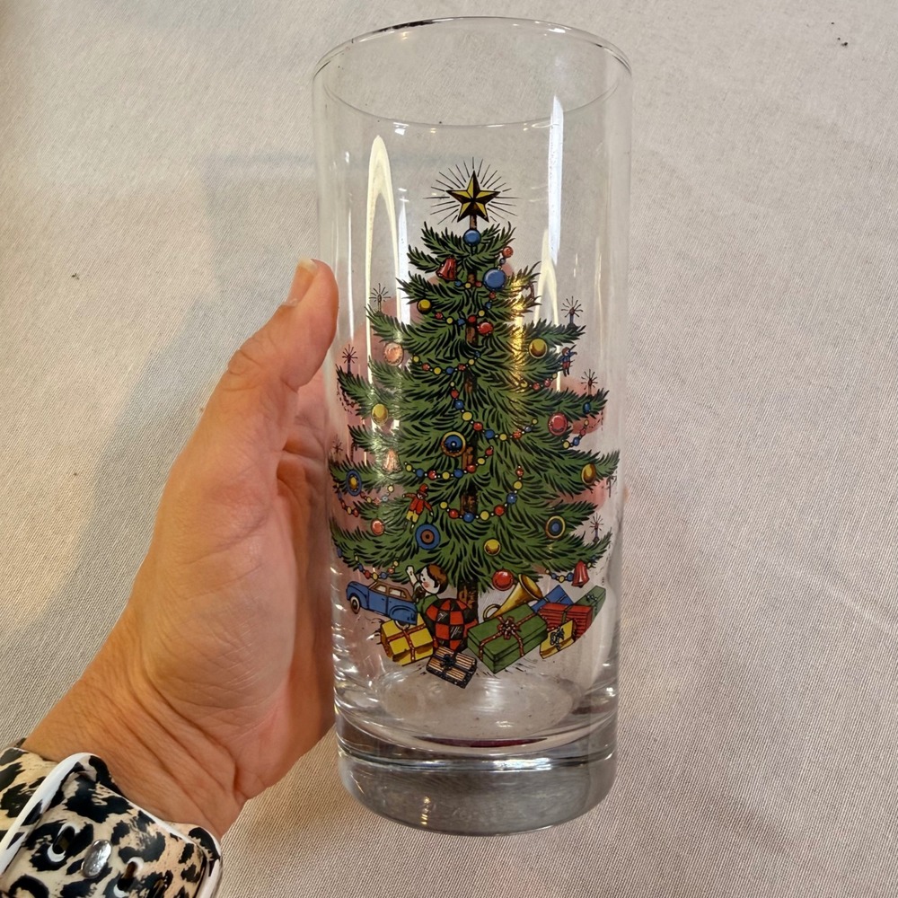 Vtg Cuthbertson Orginal Christmas Tree Highball Tumbler Glass 12oz Replacement